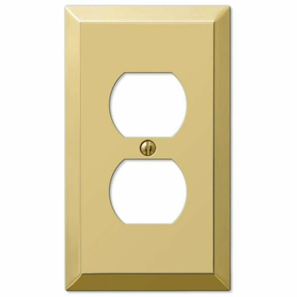 Abacus Century Polished Brass Steel - 1 Duplex Outlet Wallplate AB3555651